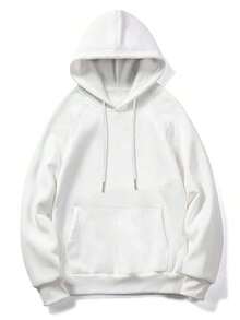 Men's Hoodie TrendsMen's Autumn/Winter Slogan "IT'S NEVER LUCK IT'S ALWAYS GOD" Print Minimalist Black Hoodieroomy And Comfortable - 白色 - 查看 5