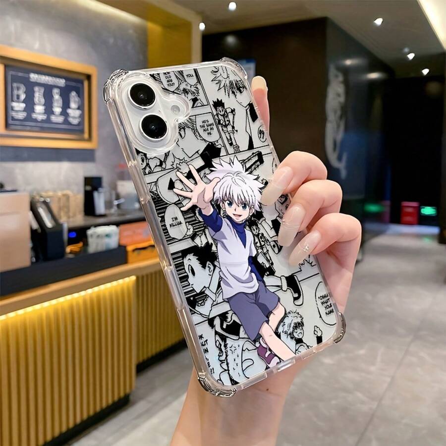 Funda para teléfono colorida y adorable con Killua Zoldyck de la moda del cómic H-HUNTERS, diseñada para varios modelos de , incluyendo 17, 16E, 16, 15, 14, 13, 12, 11, así como Air Pro Max Mini XR XS X 7 8 Plus.Ofrece protección contra caídas en las cuatro esquinas. - Color 1 - Ver 1
