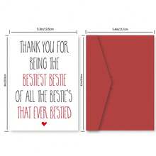 1 Pc Funny Birthday Card For Bestie With Personalized Design Best Friend Greeting Card Perfect For Birthday Card Gift Card Greeting Card Thank You Card Christmas Card Wedding Party Graduation Party Any Occasion With Envelope - Multicolor - View 5