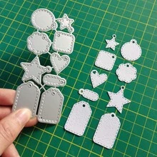 Khuôn cắt kim loại nhiều hình dạng, thích hợp cho việc tự làm sổ lưu niệm, album ảnh, trang trí thiệp giấy, dập nổi, cắt khuôn - Bạc - Xem 5