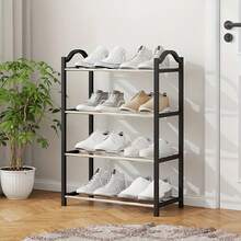 1 pieza Estantería apilable de 4 niveles para zapatos, ahorra espacio en la entrada, el pasillo y el armario, almacenamiento y organización conveniente de zapatos - Multicolor - Ver 3