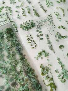 1 paquete de 6 pegatinas decorativas impermeables de PVC con plantas y flores de eucalipto vintage, de vuelta a la escuela - Multicolor - Ver 3