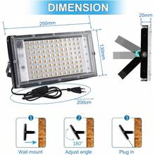 Foco LED exterior, impermeable, con soporte, ángulo ajustable, alto brillo, bajo consumo de energía, fabricado en aluminio de alta calidad.