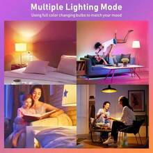 2PCS Rechargeable Light Bulbs Remote Control Battery Operated Light Bulb With Timer, Dimmable, 3 Color Temperatures - 2PACK-RGB - 查看 11