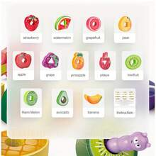 Juego de cuentas de oruga con frutas - Ensartar y enhebrar frutas, juguete educativo y divertido para el desarrollo de la motricidad fina de niños pequeños - Multicolor - Ver 11