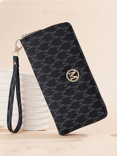 1pc Women's Vintage Zipper Long Wallet With Floral Print, Multi-Functional Fashion Handbag With Large Capacity, Zipper Phone Pouch Women Wallet Purse Wallet Wristlet Wallet Wallet