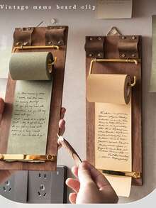 1 Bộ Giá Treo Sổ Ghi Nhớ Phong Cách Cổ Điển, Có Giấy Cuộn, Thích Hợp Cho Văn Phòng, Gia Đình, Ghi Chú, Thực Đơn Cà Phê và Tráng Miệng - Nhiều màu - Xem 3