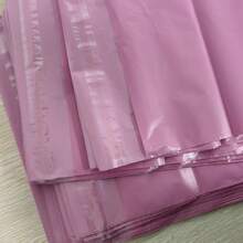 50个粉色混色邮寄袋、快递袋、加厚塑料包装袋、自封袋，5种尺寸（每种10个），聚酯纤维材质