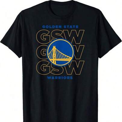Camiseta con el logo Stacked City de los Golden State Warriors de la  (-2-)unisex de la  de algodón puro de alta densidad de 220 g. C-AmiS-eta de viA-Je de aL-Godón de - UniS-ex - SeC-Ado rápido y mínimas arrugas Apta para todas las perS-onas, ya sean mujeres o hombres Tejido duradero de alta C-Alidad apto para todas las oC-Asiones, suave al tacto pero diseñado para durar Tops transpirables Conjuntos de otoño para mujer Conjuntos de vaC-Aciones para mujer Disfraz de Halloween para mujer