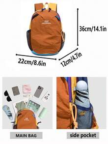 City Explorer Series Multi-Color Functional Backpack Set | Purple/Gray/Brown Color Block Design, Showcasing All-Scenario Aesthetics - Elastic Cord System * Multi-Pocket Layered Design, One Set Of Equipment Can Meet Campus, Outdoor, And Commuting Needs, Matte Gray Nylon Material, Understated Urban Gene. - Multicolor - View 3