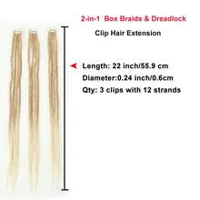 Dreadlock Clip In Hair Extension For Women Box Braid And Dreadlock 2 Style In 1 Synthetic Dreadlock Clip In 24 Inch 3 Clip 12 Strands - Multicolor - View 4