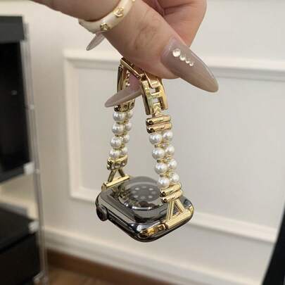 1 pieza Banda decorativa y elegante de joyería con estilo lindo y femenino, compatible con Apple Watch de 38mm, 40mm, 41mm, 42mm, 44mm, 45mm, 46mm, 49mm, correa para Apple Watch Series Ultra 11/10/9/8/7/6/5/4/3/2/1 SE