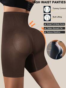 高腰收腹塑形内裤 无痕塑形内裤 束腰提臀塑身短裤 瘦身紧身裤 女士平腹提臀提臀内裤 女士内衣塑身衣 - 棕色 - 查看 8