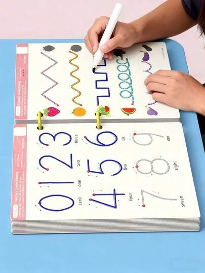 32 páginas Libro de práctica educativo reutilizable, Pizarra de escritura y trazado borrable, Material de papel duradero, Adecuado para entrenamiento de control y práctica de escritura a mano, Tarjetas de práctica borrables, Introducción divertida a la caligrafía básica, Entrenamiento de enfoque, Práctica de control de bolígrafo borrable, Tarjetas de enfoque, Entrenamiento de control de bolígrafo de pensamiento, Práctica de control de bolígrafo borrable, Tarjetas de enfoque, Regalo de Año Nuevo, Papelería: Suministros de oficina, Suministros escolares, Decoración de oficina, Suministros de regreso a la escuela, Recompensas escolares, Artículos de regreso a la escuela