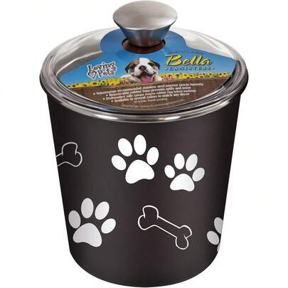 Loving Pets Bella Dog Bowl Canister Treat Container Espresso 6" 7481