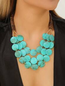 مجموعة من 4 قطع عصرية بسيطة للارتداء اليومي من الأقراط المزيّفة من لؤلؤ والعقد ،إكسسوار سلسلة كولاربون العتيقة، مناسبة للملابس العارضة النسائية العادية