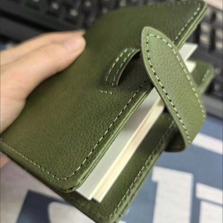 1pc M5 Mini Green Portable Pocket Notebook, Minimalist Design, Pocket Size, 40 Blank Pages, Suitable For Meeting Notes, Office Records, Study Notes, Refillable Inner Pages, Hard Cover, School Supplies, Back To School Season - Multicolor - View 5