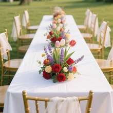 1件白色纯色桌布，适用于派对、婚礼、家居、室内/室外、用餐、甜点桌，用途广泛 - 白色 - 查看 4