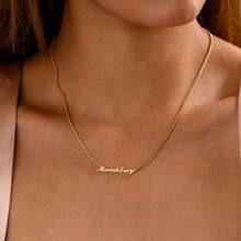 Mimimalist Personalized Name Necklace, Custom Name Necklace With Curb Chain, Gold Necklace With Name For Women, Christmas Gift For Mother Mother's Day Gifts - Multicolor - View 4