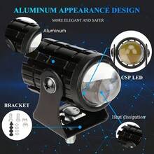 4PCS Dual Color LED Light Pods – Yellow & White Beam, 12–80V Universal Spotlights For Motorcycle, E-Bike, ATV, Truck, Mini Car, Off-Road Lighting – High Lumen, Compact Design, No Battery - 4PCS Dual Color LED Light Pods - View 8