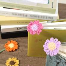 6 Pack Flower Crochet BookmarksDaisy Sunflower Bookmark For Women Personalized Crochet For Book Lovers And Teachers - Mulitycolor - View 5