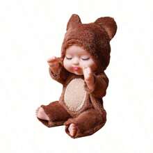 1pc Winter Wonderland Accent - Mini Sleeping Doll In Animal Robe - Multicolor - View 17