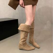 Women Over-The-Knee Boots - Dark Brown - View 6
