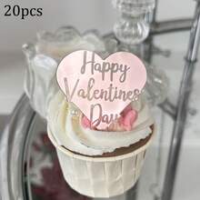 5个/10个/20个金色亚克力情人节蛋糕装饰摆件，求婚甜品桌心形装饰品 - 彩色 - 查看 29