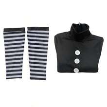 Women's Black Dress With Striped Socks Halloween Carnival Puppet Costume - 黑色 - 查看 6