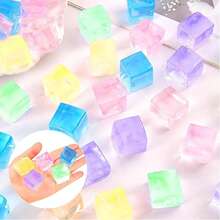 1/6/12/24/52个装 挤压减压球，成人减压玩具，冰块形挤压玩具 - 方形挤压球感官玩具，减压球玩具，挤压立方体减压玩具，小号，生日派对礼物，礼品袋填充物，多种款式和颜色可选 - 彩色 - 查看 3