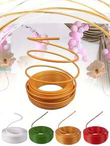 5m Versatile Bendable Decorative PVC Aluminum Plastic Flexible Tube For Weddings & Stage Backdrop, For DIY Party Decoration, Birthday, Festivals, Wedding Props, Assorted Plants, New Year Occasion - Multicolor - View 2