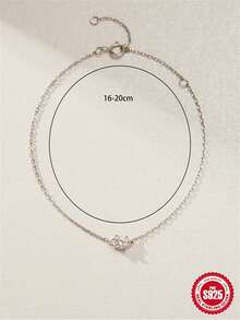 1件925纯银经典立方氧化锆连续指环手链，简约风格，适合女性日常、派对、婚礼等场合佩戴。 - 銀色 - 查看 5