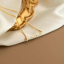 Personalized Lowercase Name Necklace, Minimalist Signature Jewelry, Gold-Tone Name Necklace, Bridesmaid Gift, Mother's Day Gift, Gold, Fashionable, Multicolor, Retro, Minimalist, Unisex, Casual, Cute, Customized, Personalized, Unique, Ideal Gift For Him, Ideal Gift For Her, Gift For Her, Boyfriend, Girlfriend, Dad, Mom, Family, Friends - Multicolor - View 3