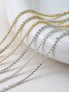 2/6pcs Metal Chain Nail Art Rhinestone Gold Silver Alloy Rivet Nail Decor Chain Nail Pendant 3D Alloy Nail Art Decoration DIY Gift For Girls Nail Jewelry Nail Supplies - Multicolor - View 6