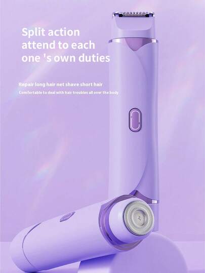 GENAI Afeitadora eléctrica portátil para el Body de mujer, afeitadora de doble cabezal 2 en 1 para axilas, piernas, brazos y bikini, removedor de vello inalámbrico y portátil para piel sensible
