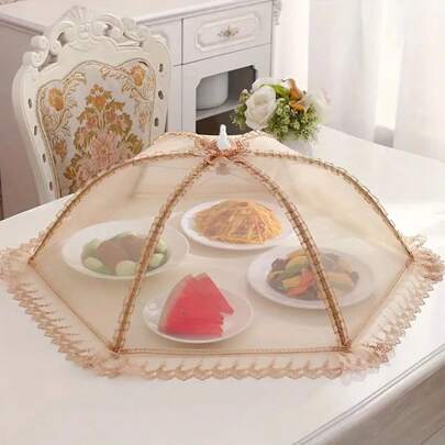 Foldable Insect-Proof Food Cover With Dome Lid - Portable Collapsible Plate, Bowl, Dining, Picnic, BBQ Insect Net - Food Mosquito Cover (Lightweight, Hygienic), Food Cover Net, Food Net, Food Cover, Food Covering, Herbivore Table Food Net