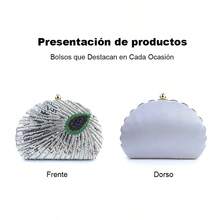 Bolso bordado con cuentas al estilo chino retro, bolso de lentejuelas para cena o evento elegante - Plateado - Ver 4