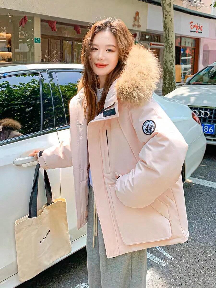 Women Outdoor Down Jackets - Pink - View 1