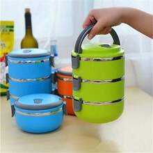 1/2/3/4 Layer Portable Stainless Steel Thermal Insulated Lunch Box Food Container Round Color Random - Random - View 4