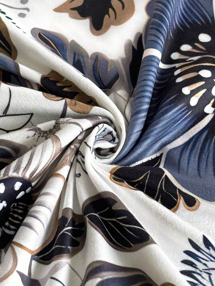 1pc Leaf Print Sofa Cushion Cover, Modern Tropical Leaf Print Sofa Seat Cushion Cover, Suitable For Home - Multicolor - View 8