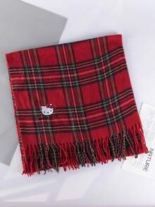 SANRIO 1条Hello Kitty可爱高级针织围巾，保暖防风冬季骑行围巾，适合圣诞节使用 - 彩色 - 查看 13