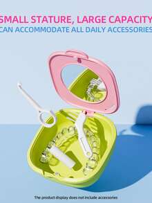 Magnetic Denture Case With Mirror - High-Quality Multi-Functional Design, Various Color Options, Portable Denture Storage Box, Made Of ABS Material, Secure Clasp - Multicolor - View 10