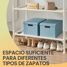 Burro Ropa, Perchero Burro de Metal con 2 Barras Colgantes, con 2 Estantes de Almacenamiento, Capicidad de Carga 70 kg, Montaje Fácil, Blanco - Blanco - Ver 3