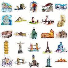 50pcs Famous World Architecture Stickers,Suitable For Decoration On Skateboards,Computers,Desktops,DIY,Stickers,Sticker,Scrapbook Supplies - Multicolor - View 6