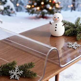 1pc 0.25mm Thick Transparent PVC Tablecloth Protector, Odorless, Waterproof, Oil-Resistant, Heat-Resistant, Suitable For Hotel, Home, Coffee Table, Desk, Computer Mat