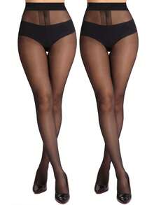 1/2/3 đôi quần tất nữ cỡ lớn, đáy chữ T, chống xước, siêu mỏng, thoáng khí, gợi cảm và thời trang, vớ mỏng, quần legging giúp thon gọn, phù hợp cho mọi dịp. - màu đen - Xem 11