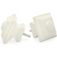 Drapery Window Curtain Rod Set Square Design 1 1 8 Rod. 72 To 144 Inch. Ivory White - Ivory - View 2