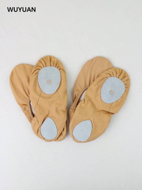 Wuyuan 2 paires de chaussons de ballet roses pour femmes en tissu de canevas, respirants et confortables