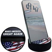 Hockey Puck Cell Phone Stand Desk Phone Holder, Portable Mobile Phone Stands Made From A Real Hockey Puck, Fits All Phones USA - 1 - A-1 - View 2