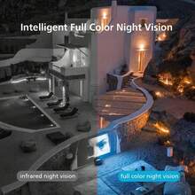 Cámara de visión nocturna a color de 200 W, conexión Bluetooth inalámbrica, rotación de 360°, modo a color, modo infrarrojo, alarma inteligente, resistente al agua IP66, protección contra rayos